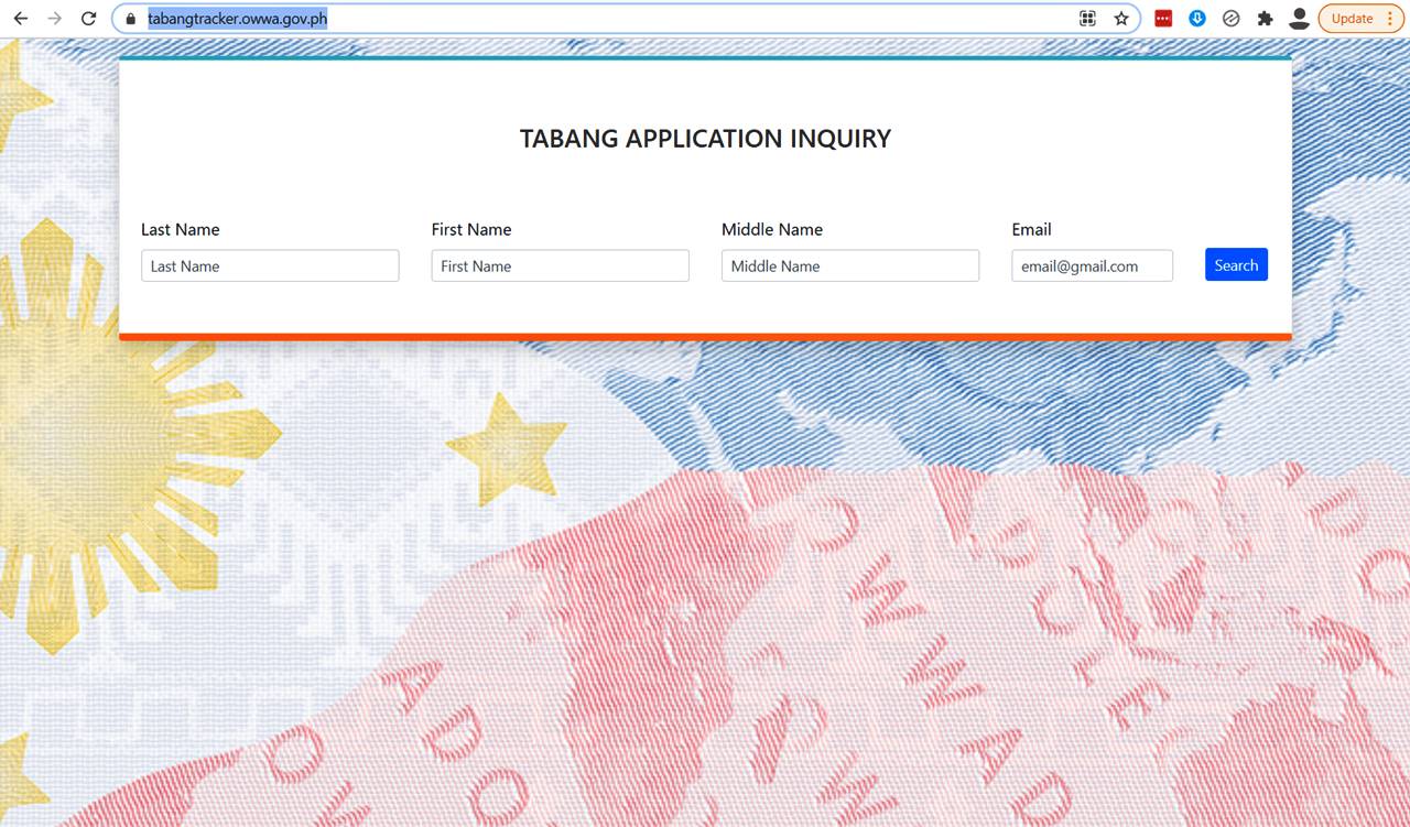 Tabang OFW Tracker online