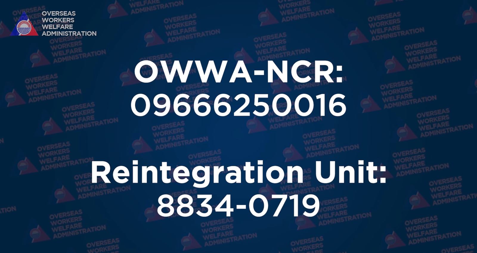 owwa ncr important numbers