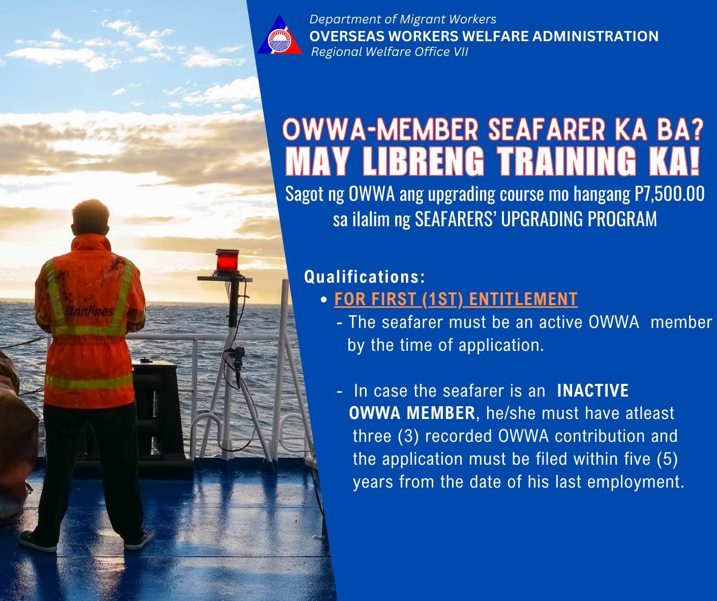 owwa seafarers upgrading program requirements application