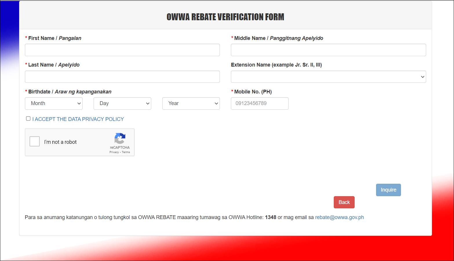 owwa rebate application verification form
