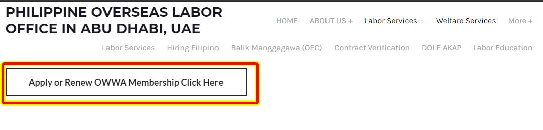 renew apply owwa membership in abu dhabi