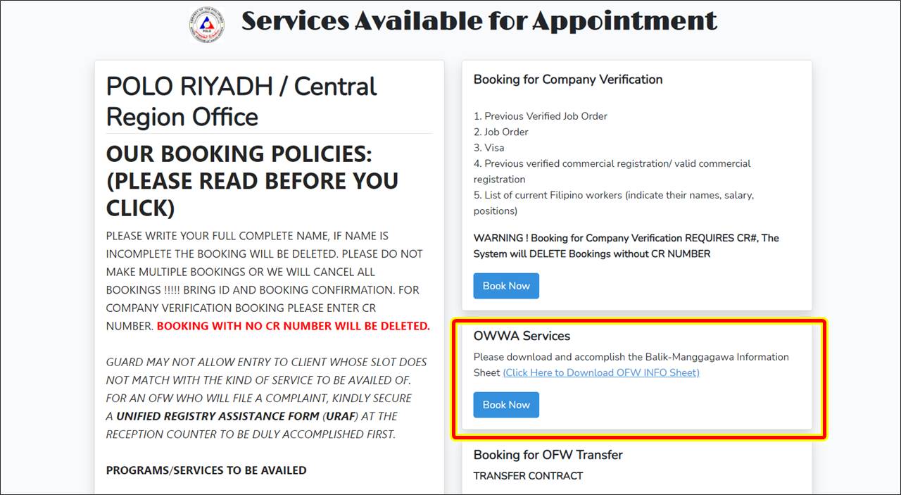 Back saudi going for from philippines requirements arabia to ofw OFWs returning