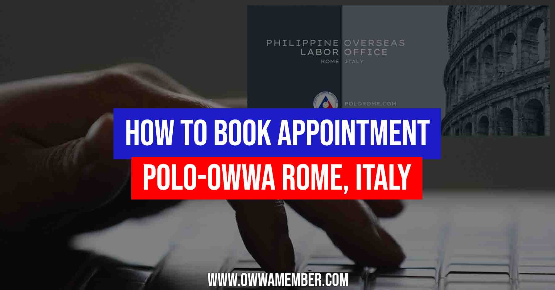 how to book appointment owwa rome italy