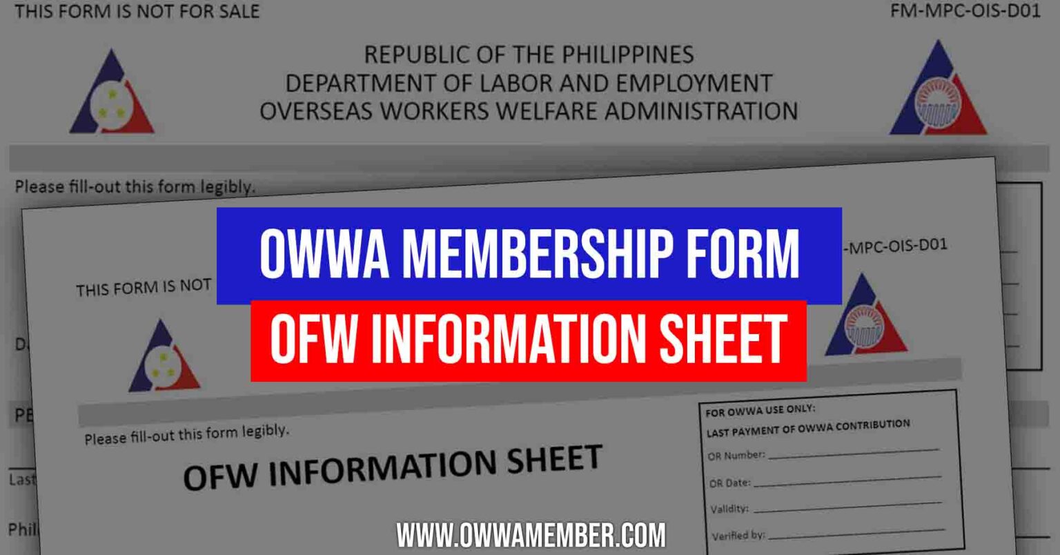 How to Get OWWA Membership Form (OFW Information Sheet) Online - OWWA ...