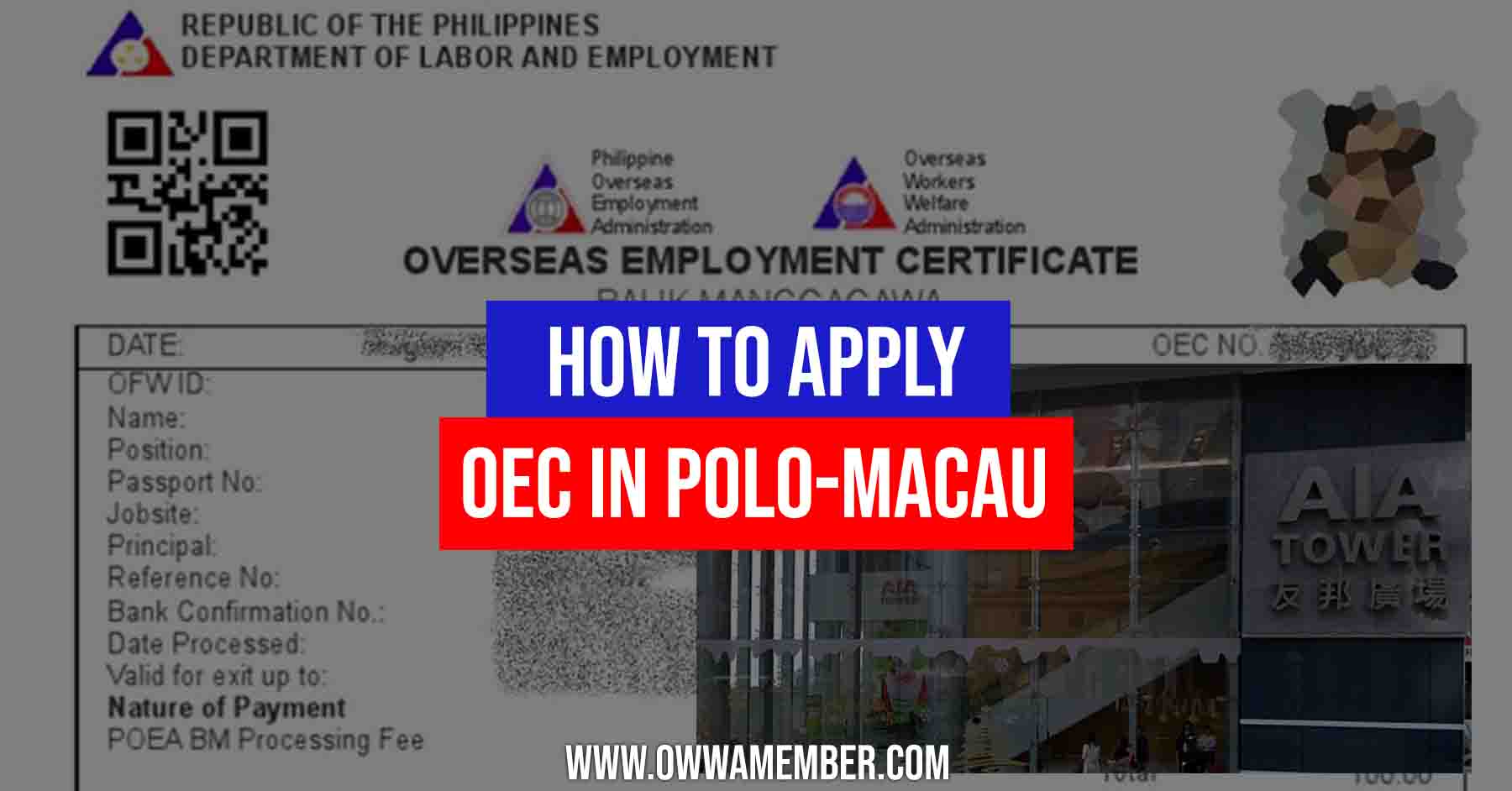 how to apply for oec in polo macau