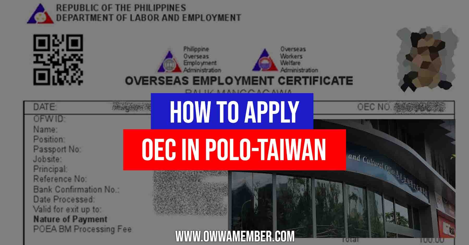 how to apply for oec in taiwan