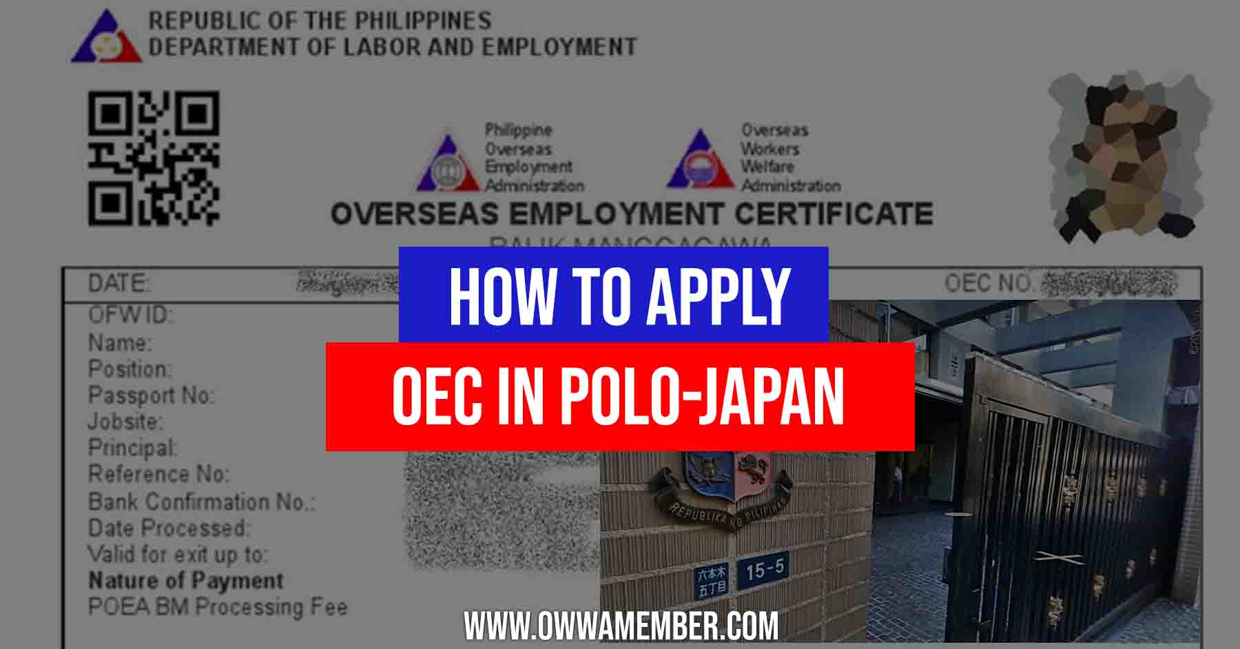 how to apply overseas employment certificate in japan