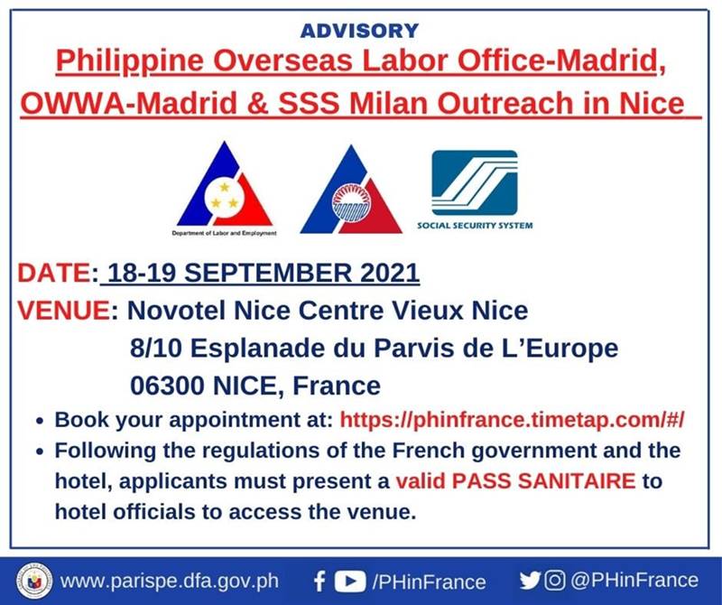 owwa membership renewal in Nice France