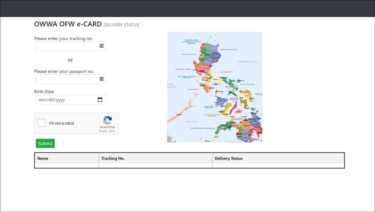 owwa ofw ecard status delivery check