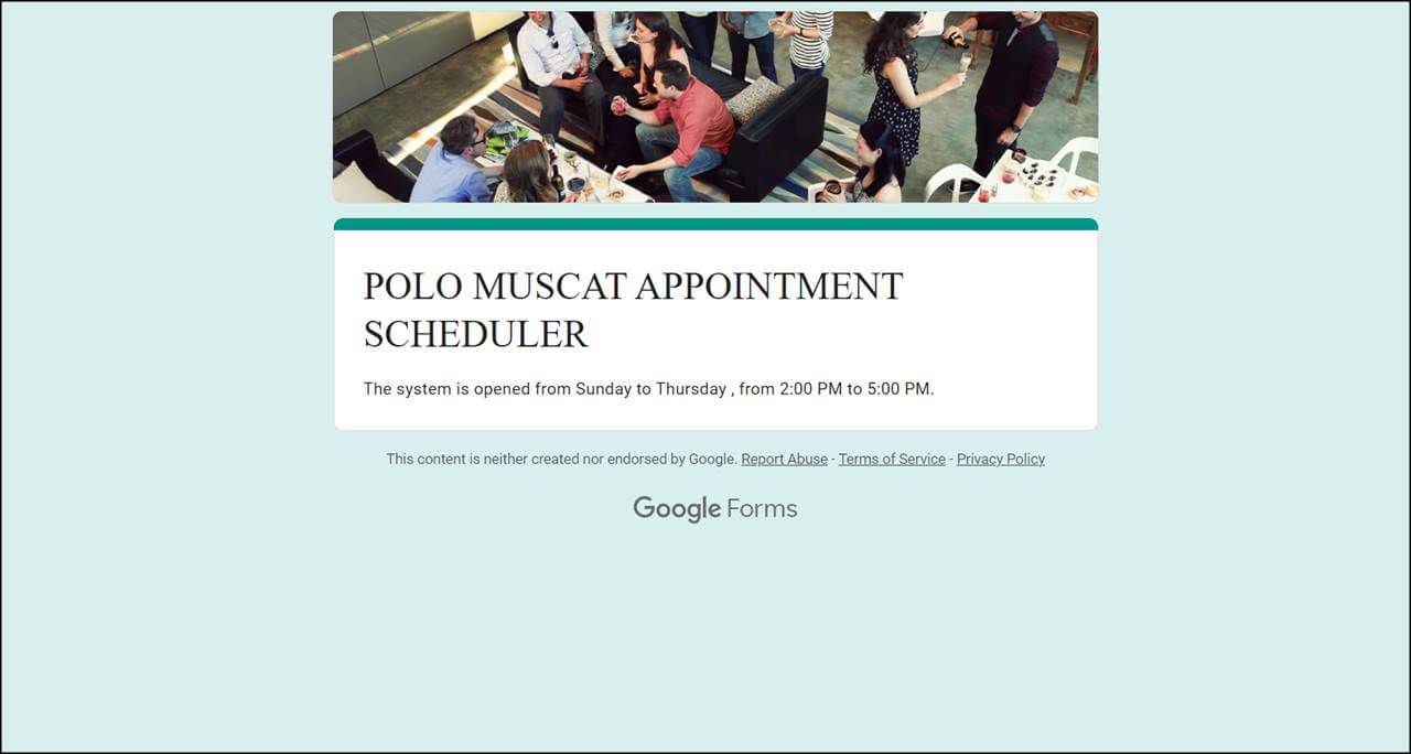 polo muscat appointment scheduler form