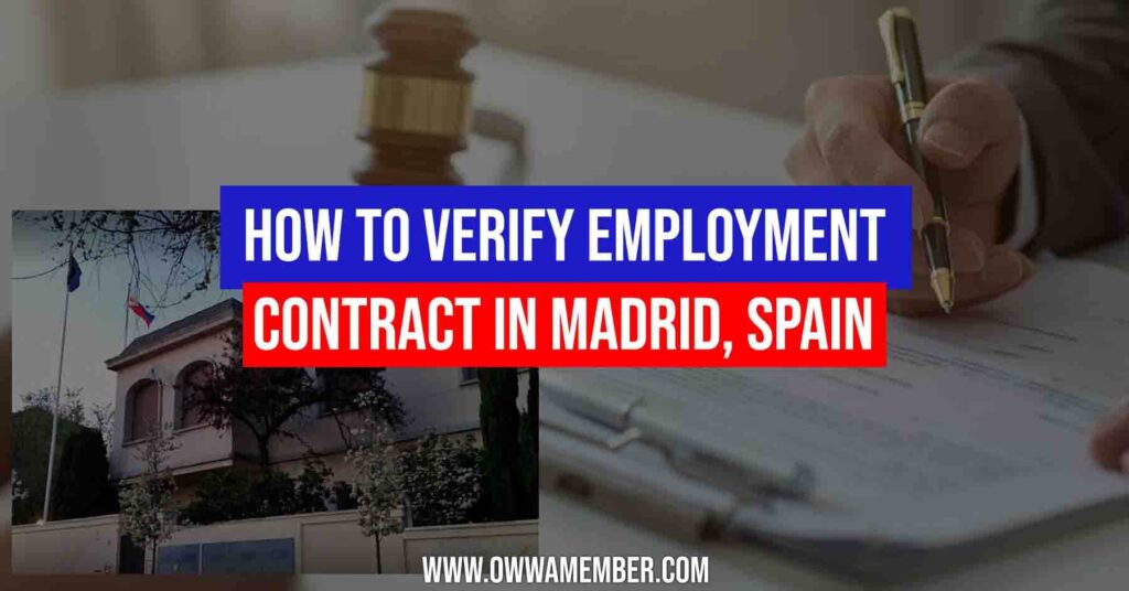 How to Verify Employment Contract in Madrid, Spain OWWA Member