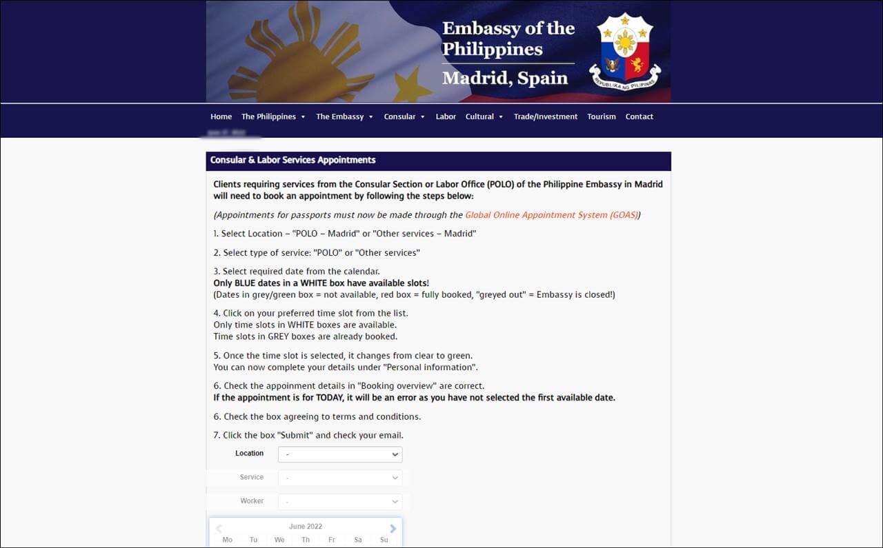 ph embassy labor contract verification appointment spain
