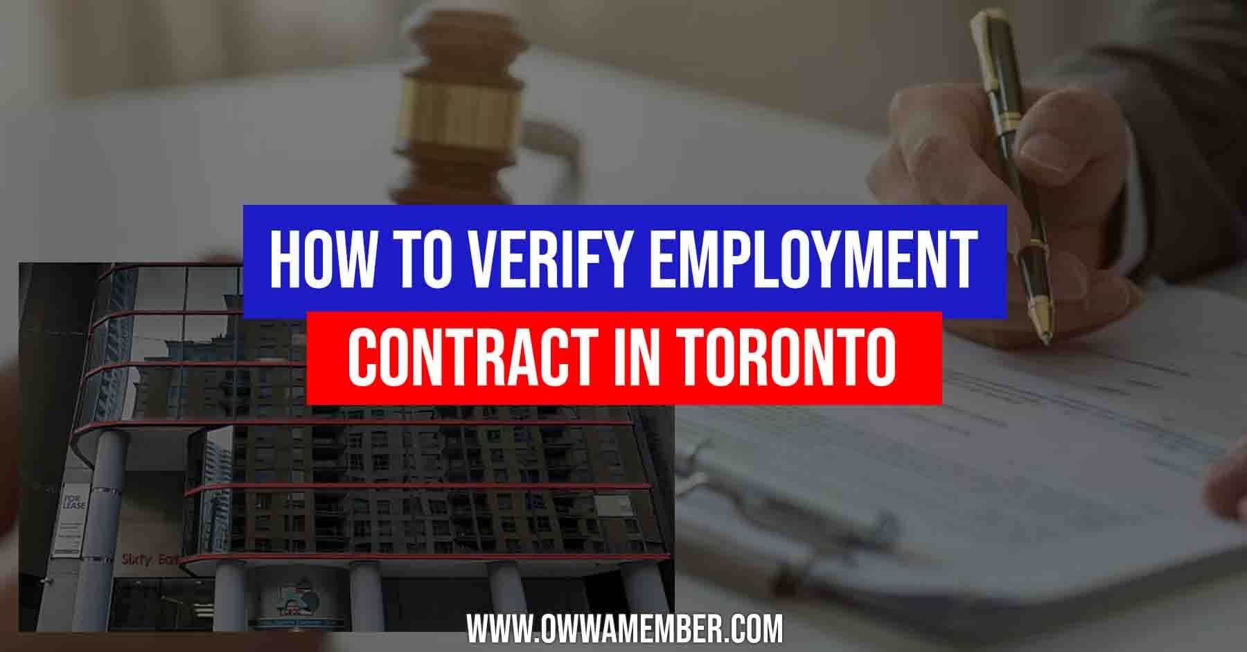verify employment contract in toronto