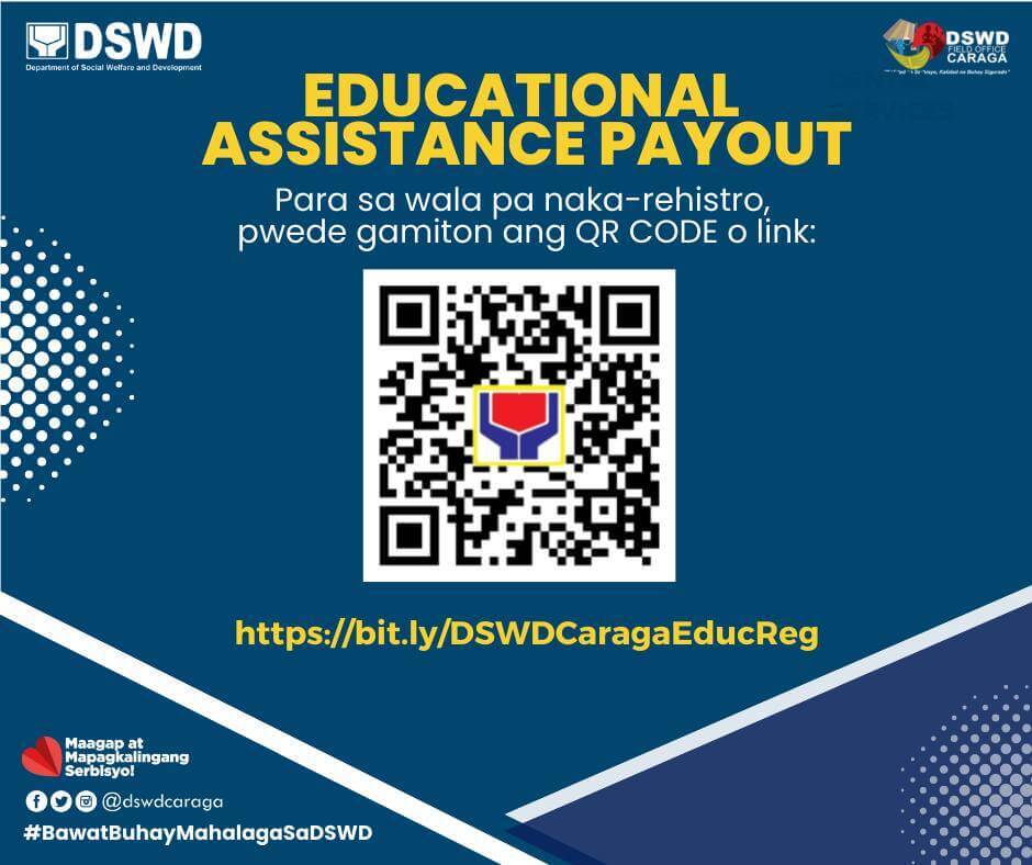 DSWD CARAGA QR Code Online Registration for Cash Education Assistance