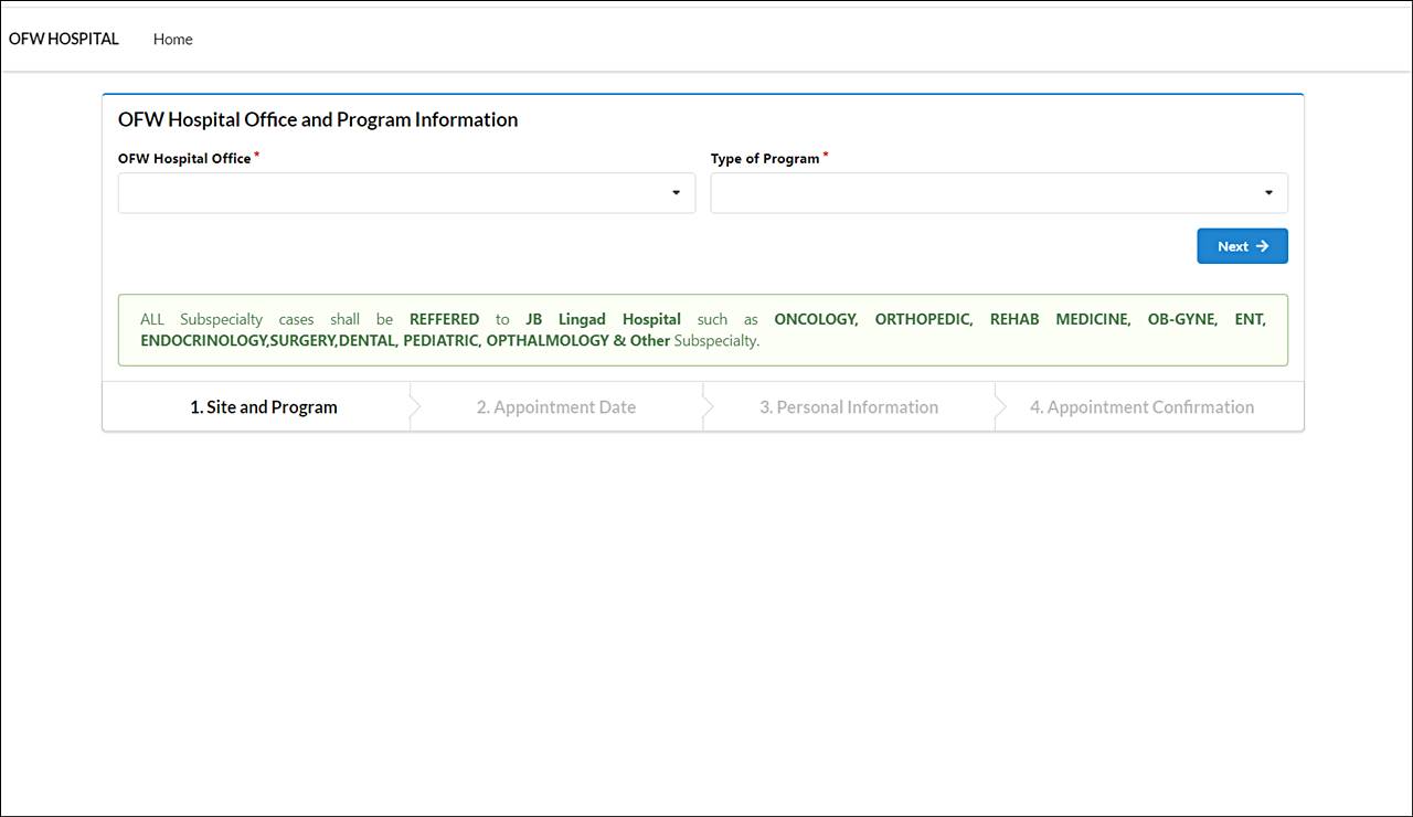 booking an appointment in ofw hospital