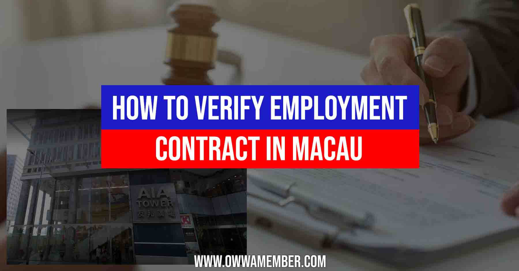 employment contract verification in macau
