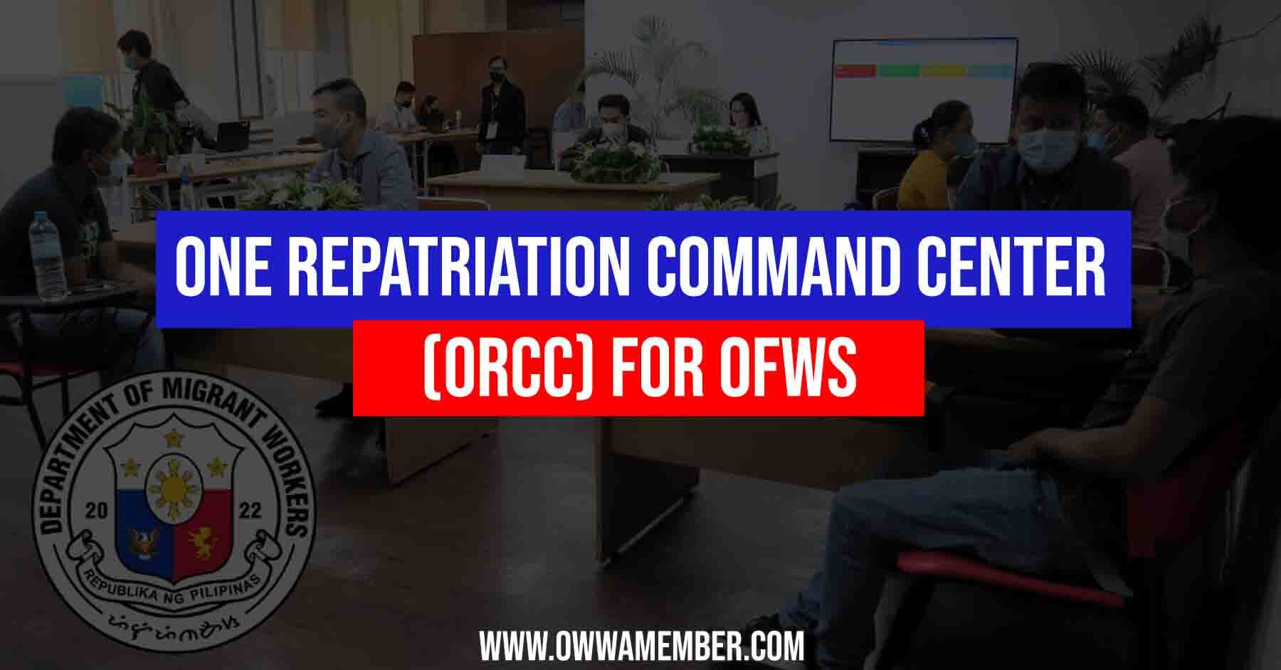 one repatriation command center for ofws by department of migrant workers