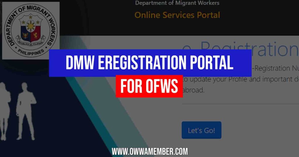 DMW ERegistration Online Service (POEA Log In EReg Portal) - OWWA Member