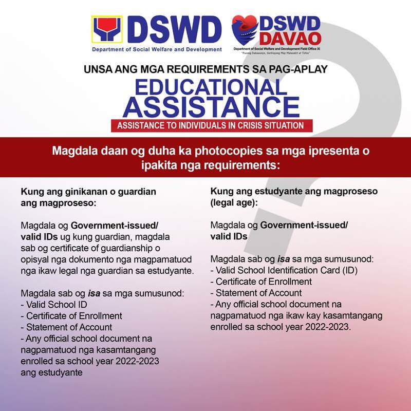 DSWD Educational Cash Assistance In Region 11 Davao OWWA Member