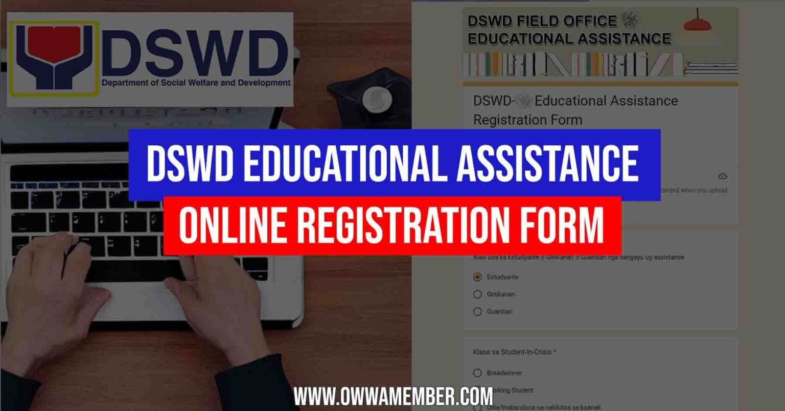 DSWD Educational Assistance Online Registration Form Link QR Code
