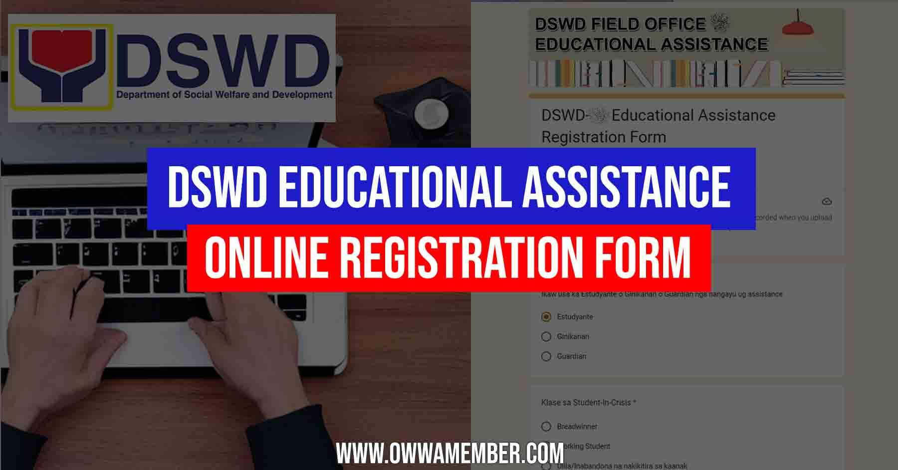 dswd online registration form qr code for educational cash assistance