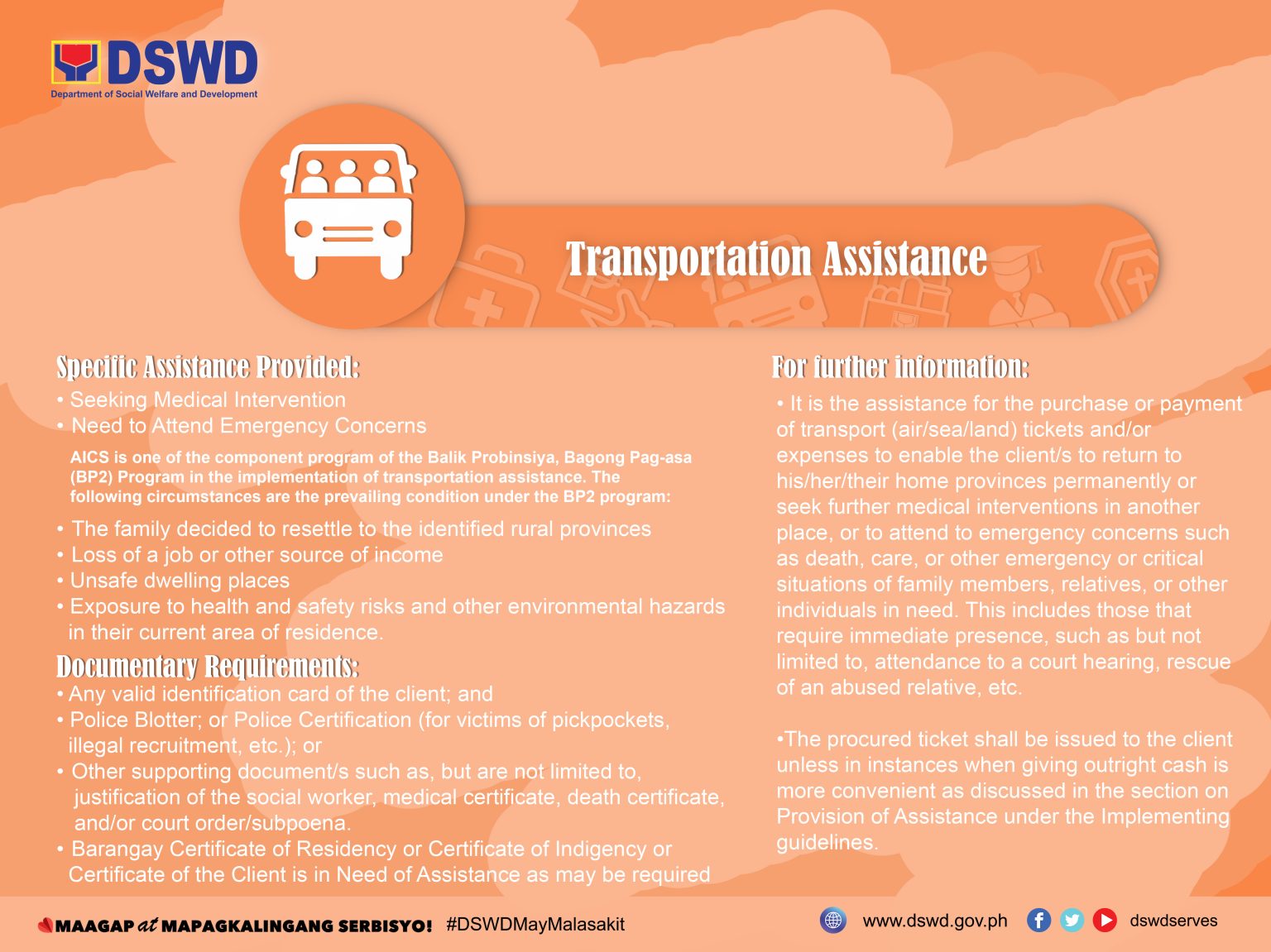 dswd transportation assistance for filipinos under aics program