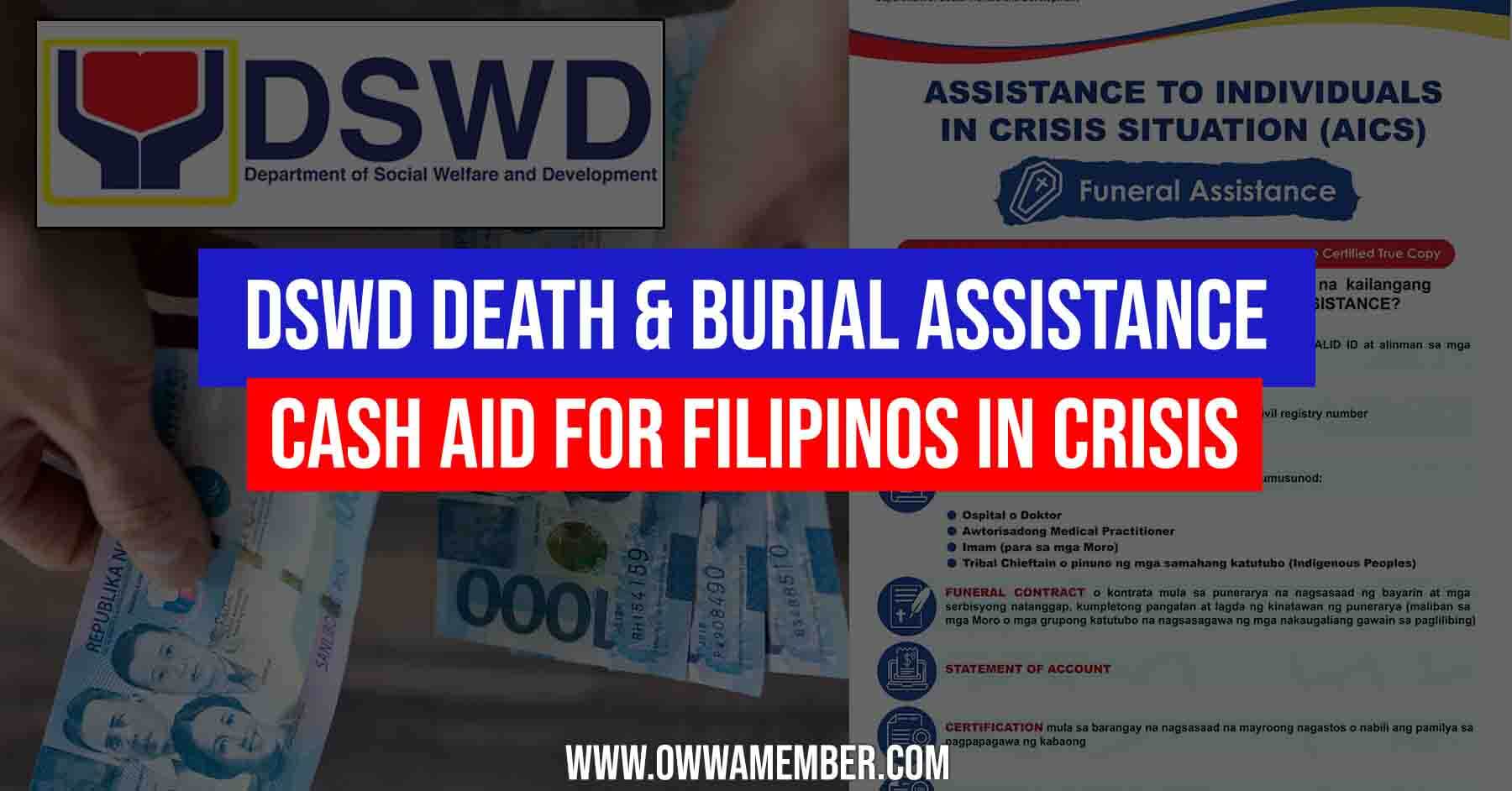 how to apply dswd death funeral burial cash assistance