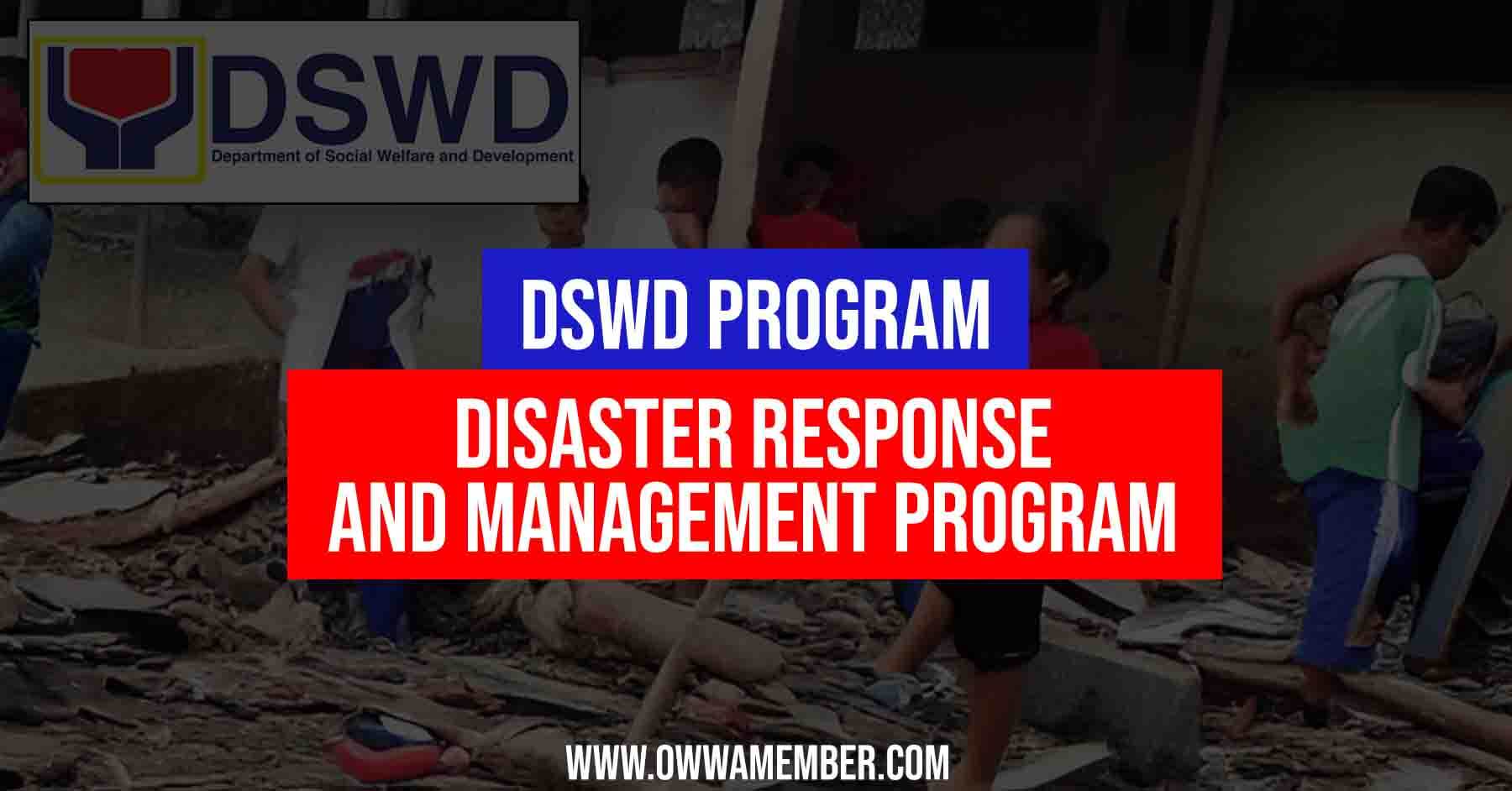 dswd Disaster Response and management program