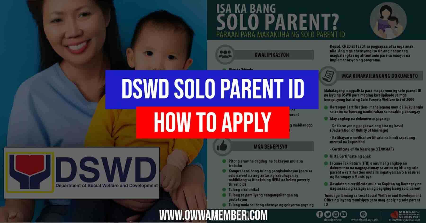 dswd solo parent id application single parent process benefits