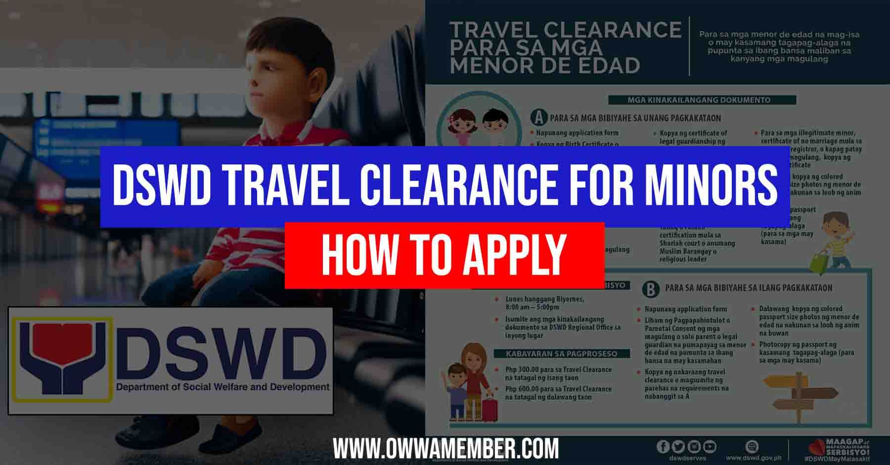 dswd travel clearance for minors application process