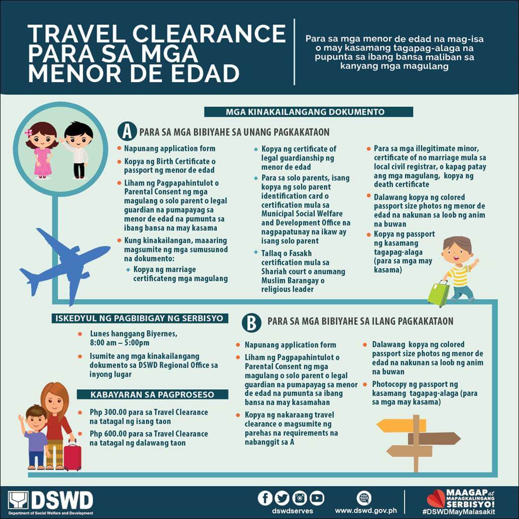 dswd travel clearance for minors process
