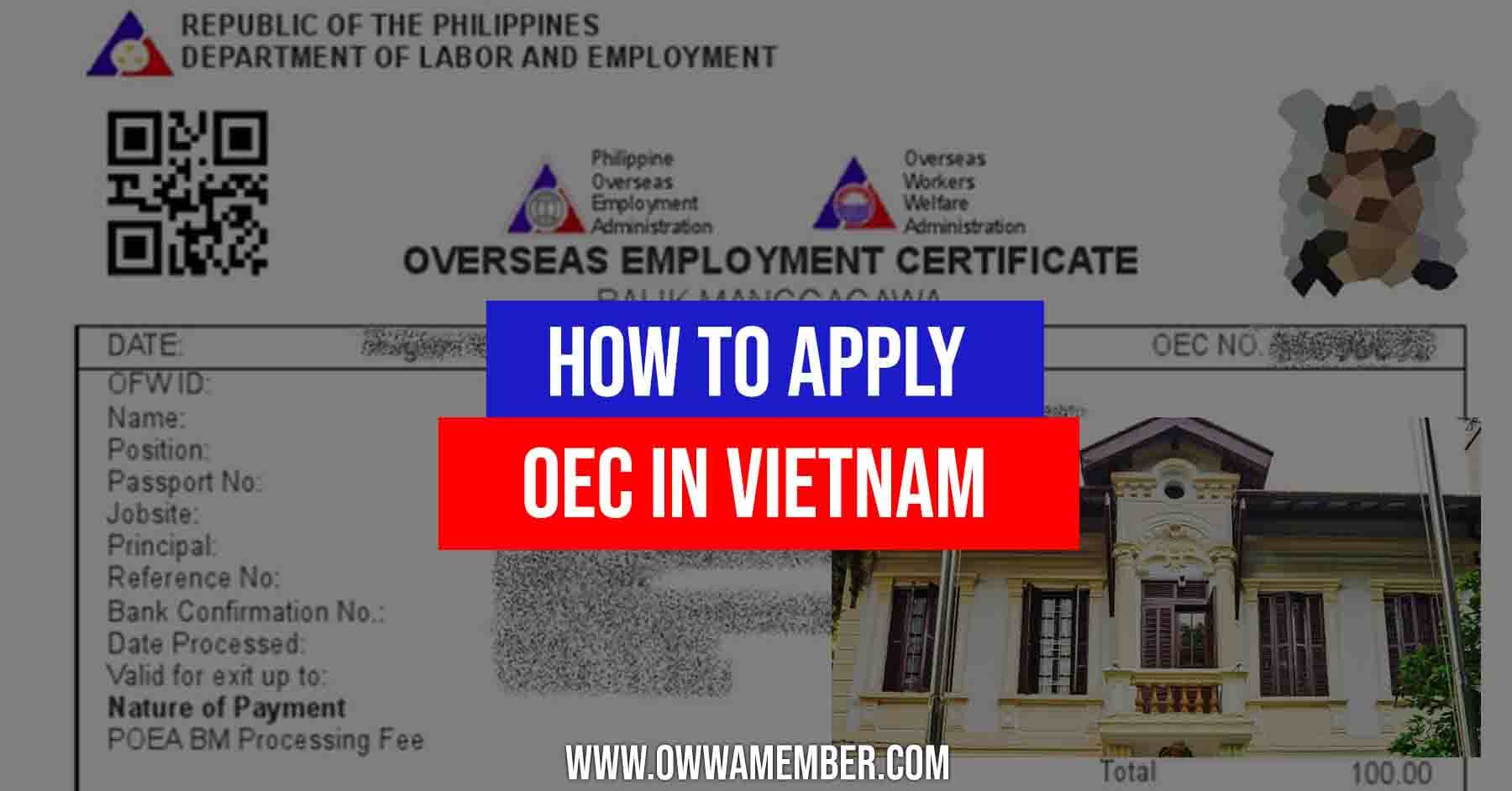how to apply oec overseas employment certificate vietnam