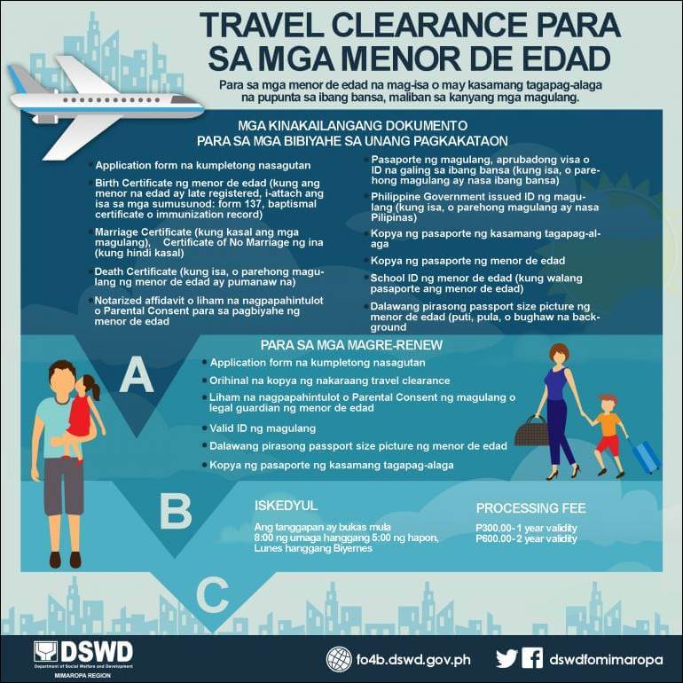 how to apply travel clearance for minors from dswd
