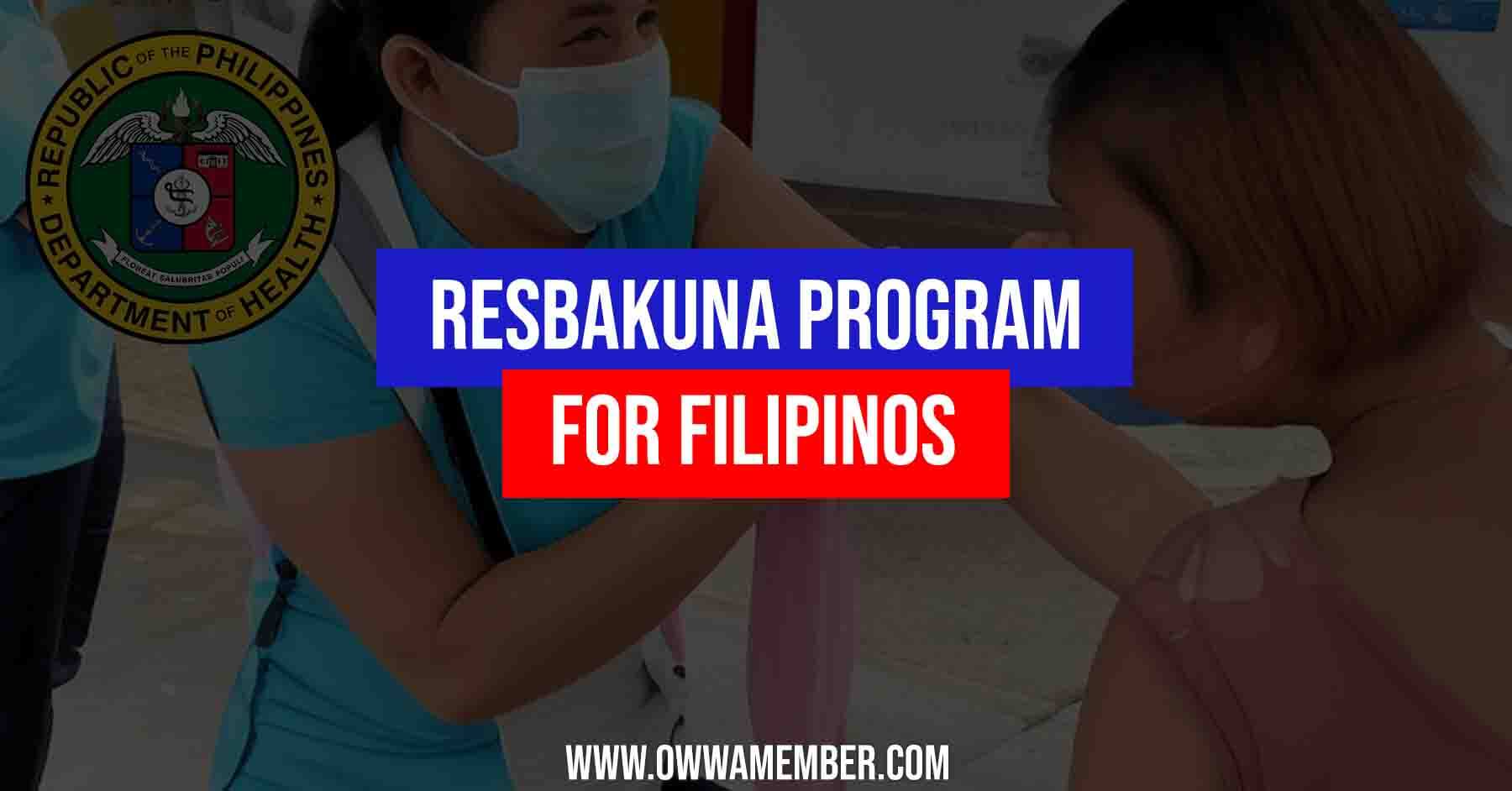 doh resbakuna program for filipinos