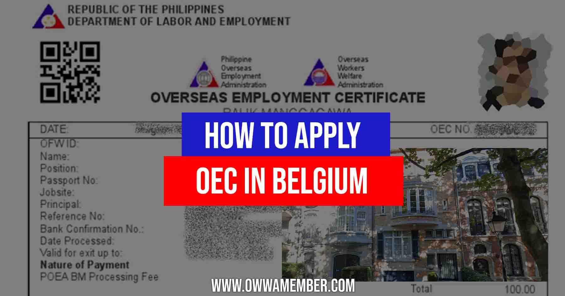 oec overseas employment certificate balik manggagawa belgium