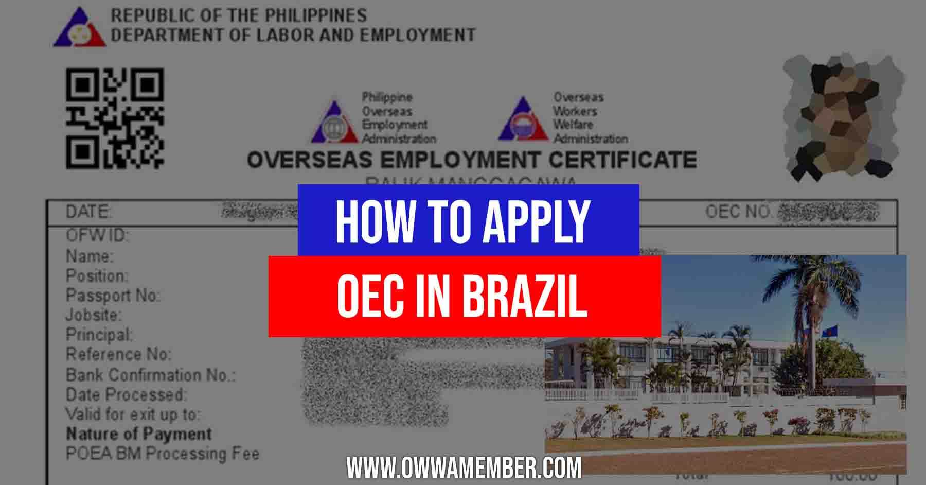 oec overseas employment certificate balik manggagawa brazil