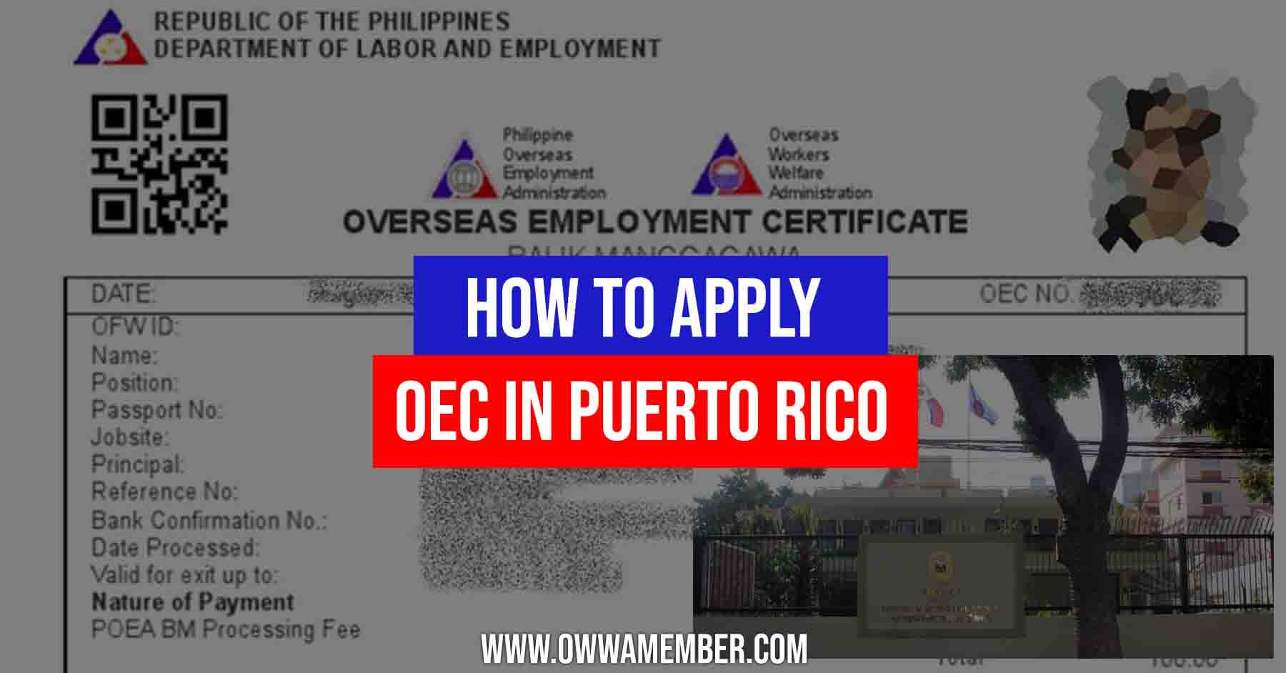 oec overseas employment certificate balik manggagawa puerto rico