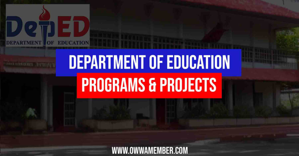 List of deped programs projects and activities owwa member