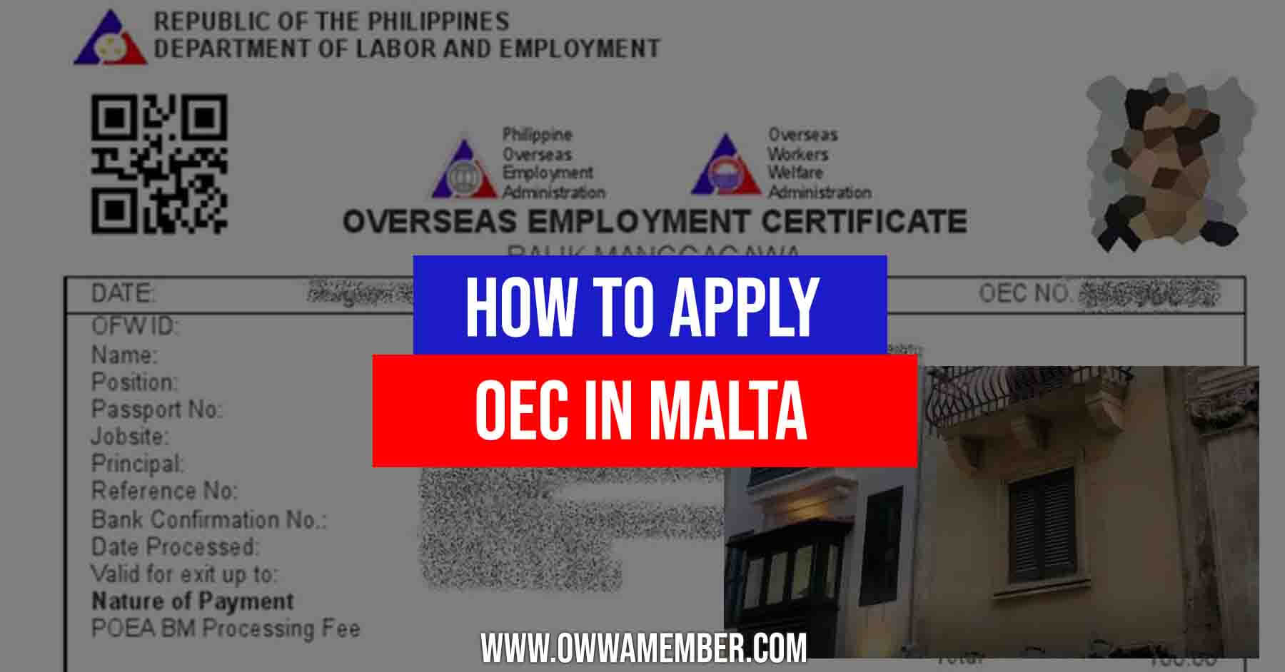 how to apply oec balik manggagawa malta overseas employment certificate ofws