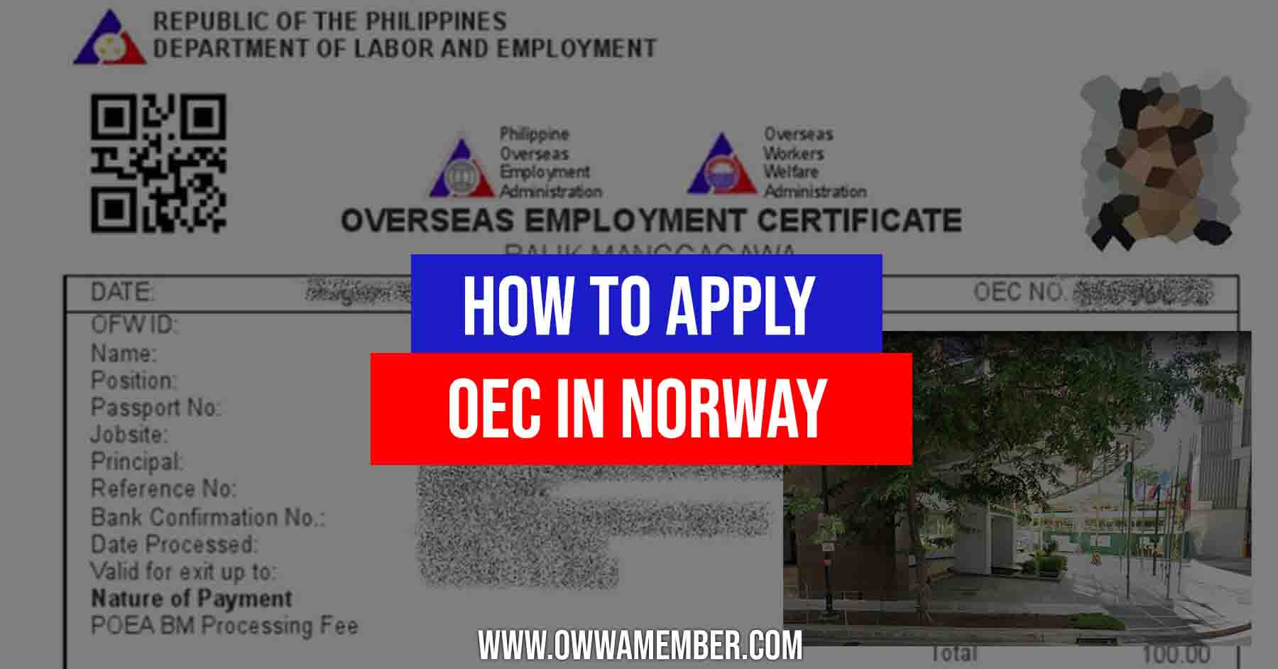 how to apply oec balik manggagawa norway overseas employment certificate ofws
