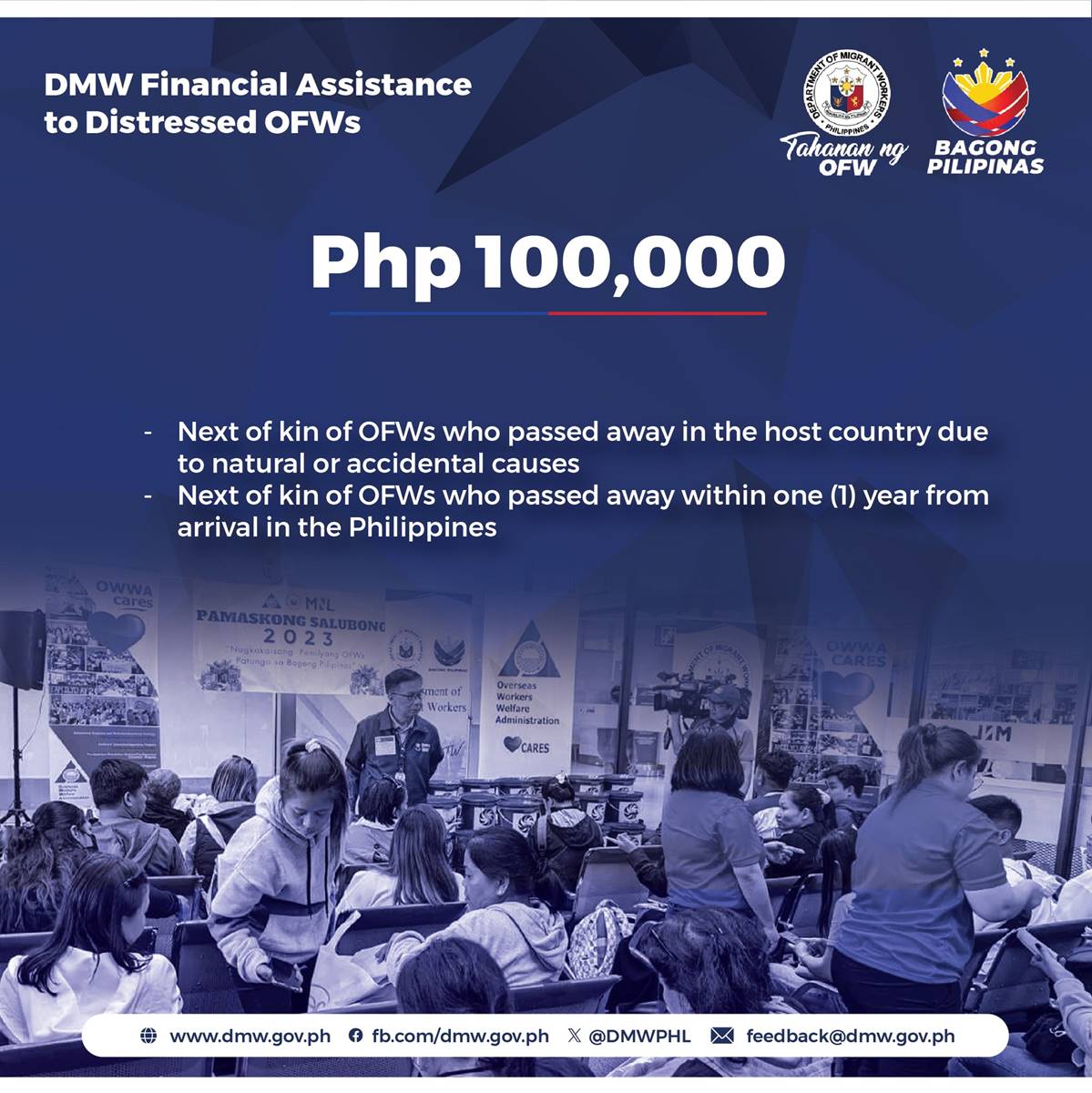 distressed ofw 100,000 php financial assistance