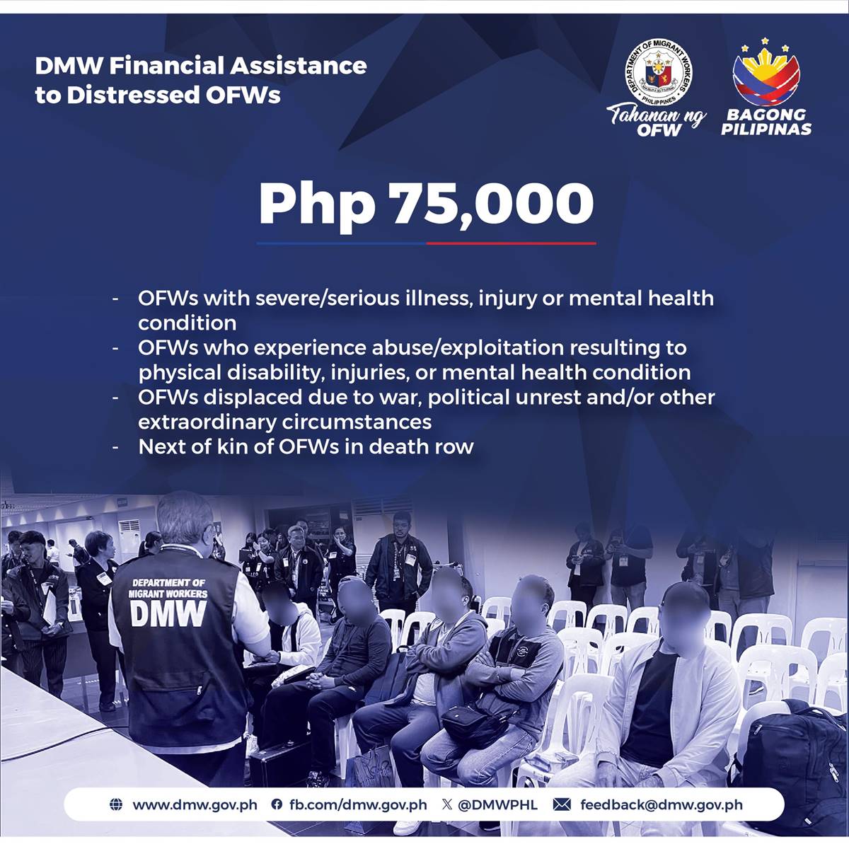 distressed ofw 75,000 php financial assistance