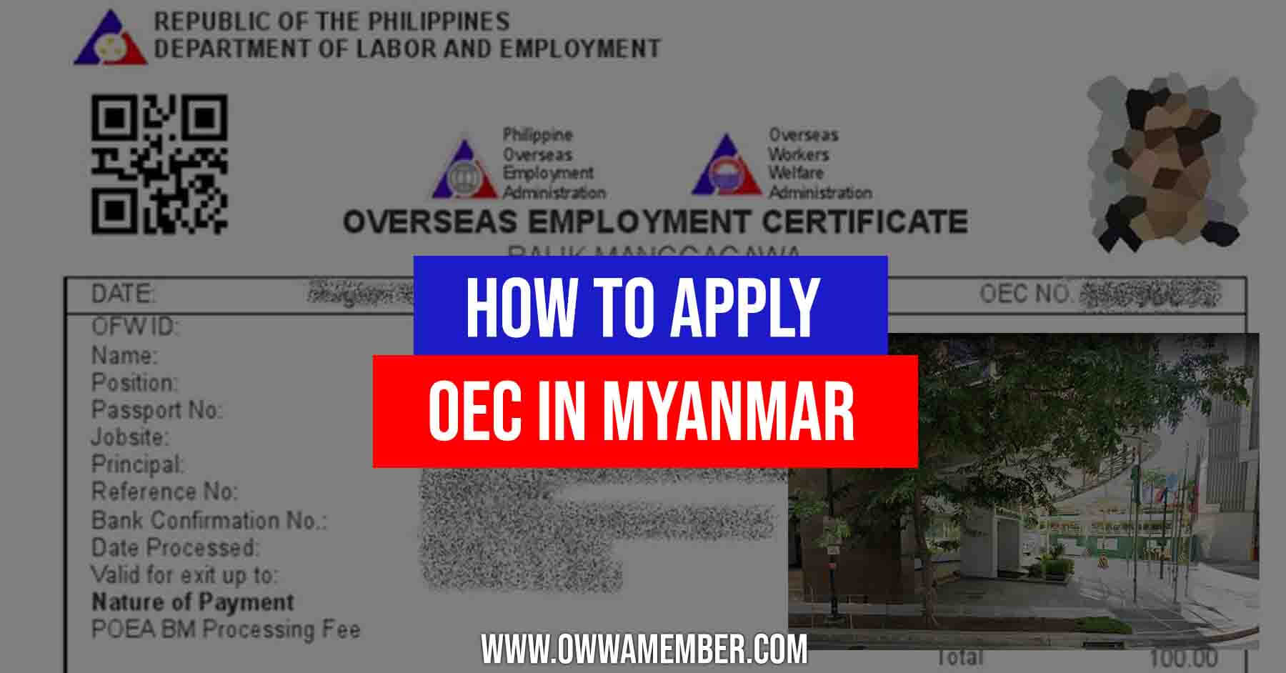 overseas employment certificate oec balik manggagawa myanmar