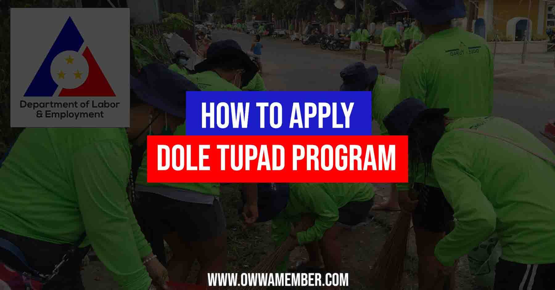 how to apply dole tupad program