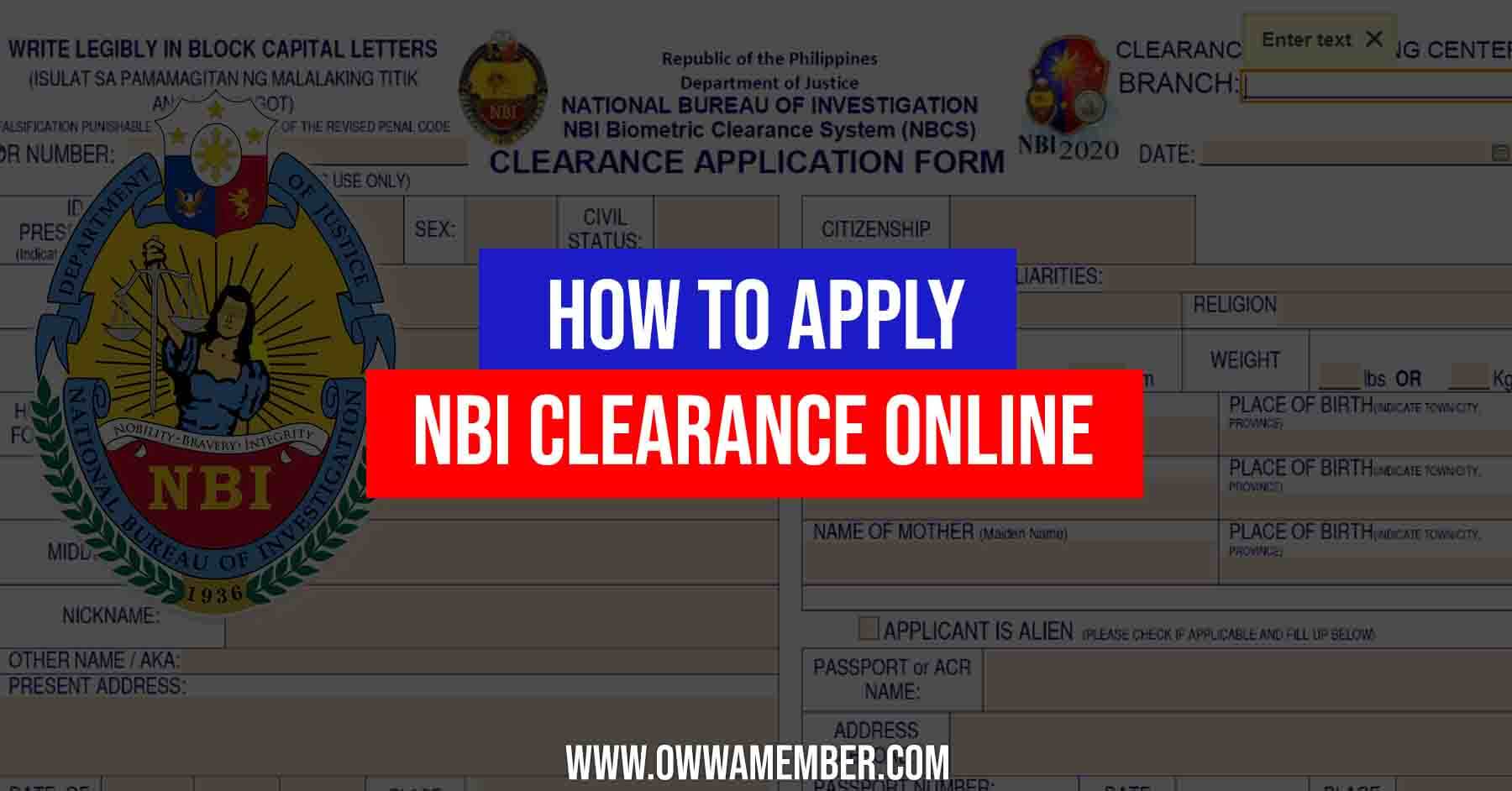 how to apply nbi clearance online