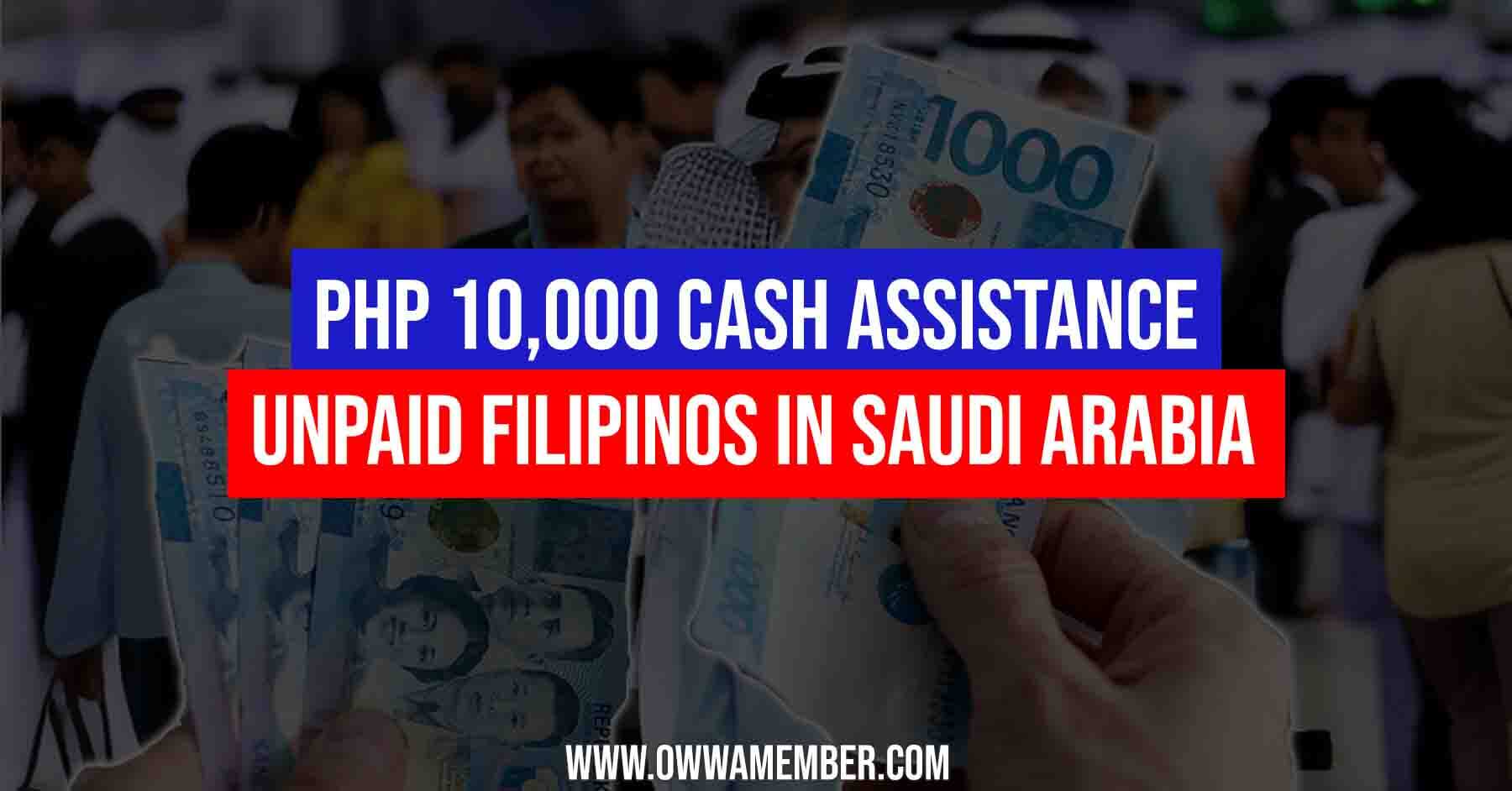 humanitarian cash assistance for filipinos in saudi arabia