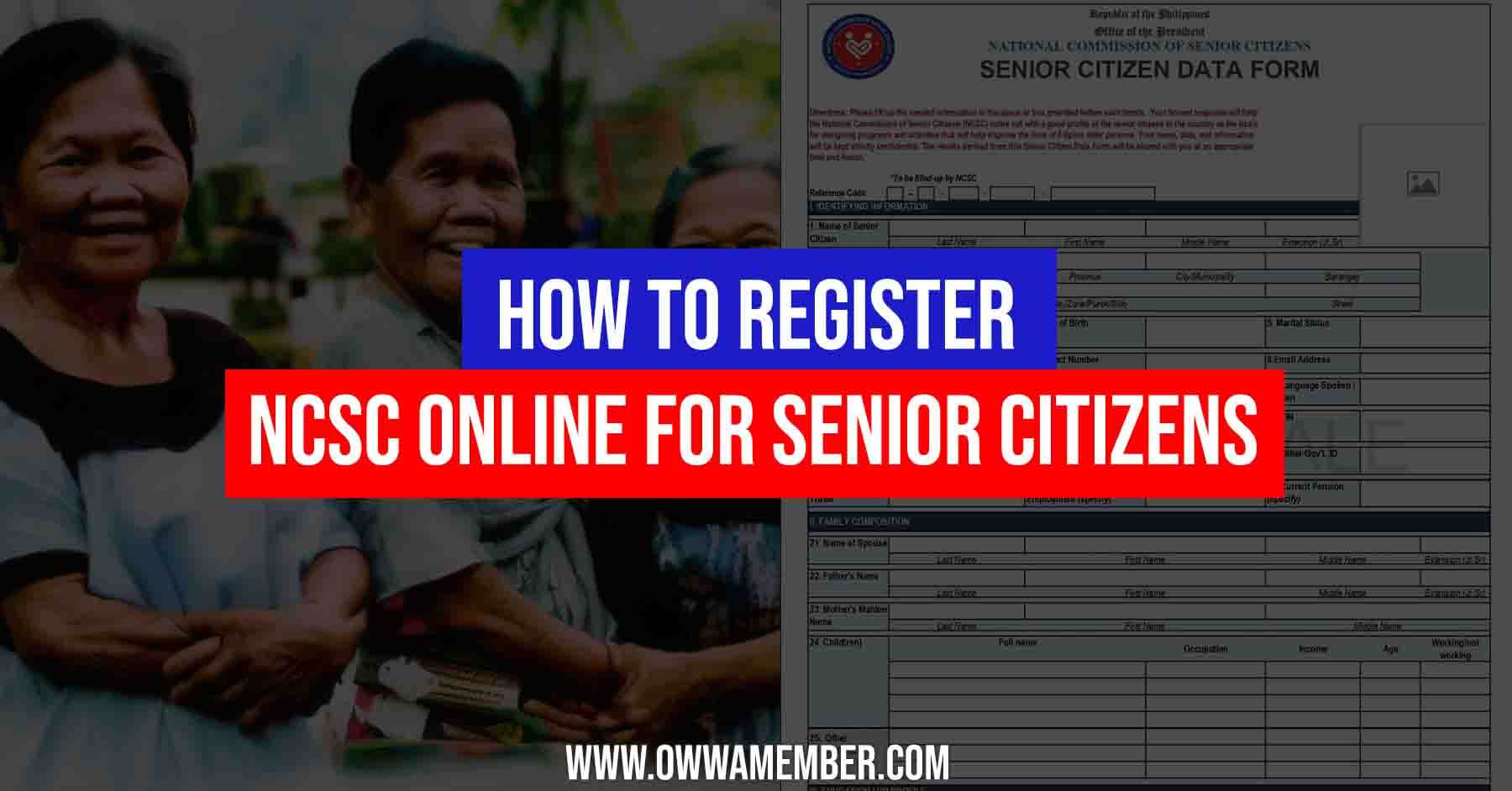 how to register senior citizen in ncsc database