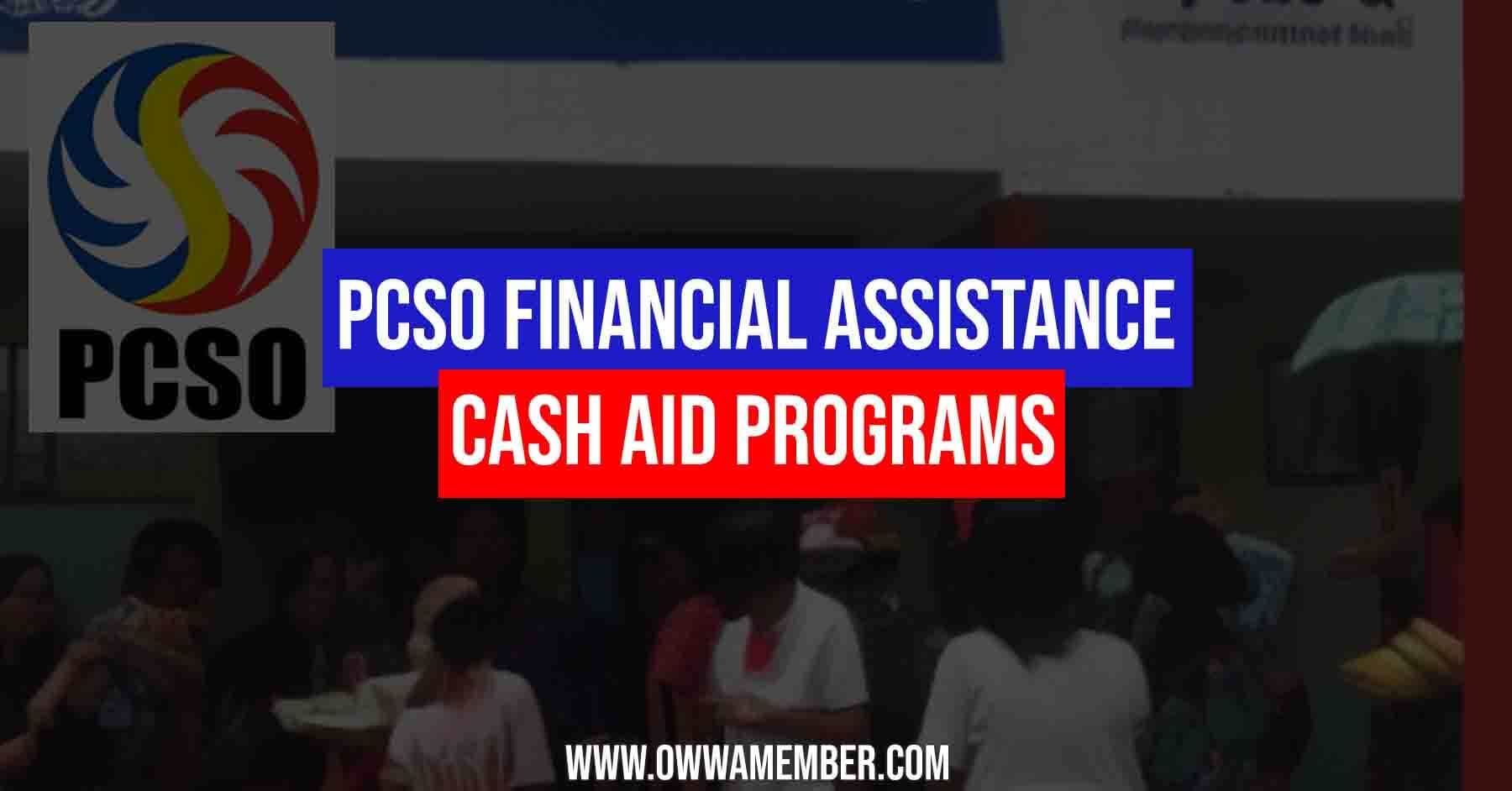 list of financial cash assistance programs of pcso
