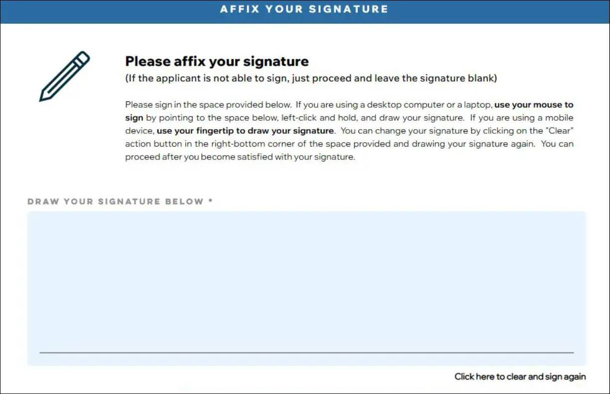 ncsc affix signature senior citizen