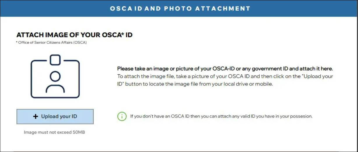 osca id attach photo senior citizen registration ncsc